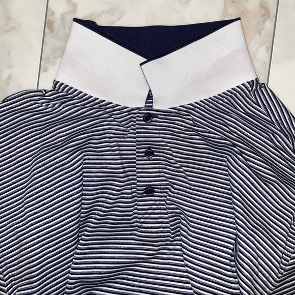 Cutter & Buck Forge Tonal Stripe Stretch Mens Big and Tall Polo 3XLT Black/White - Picture 9 of 14